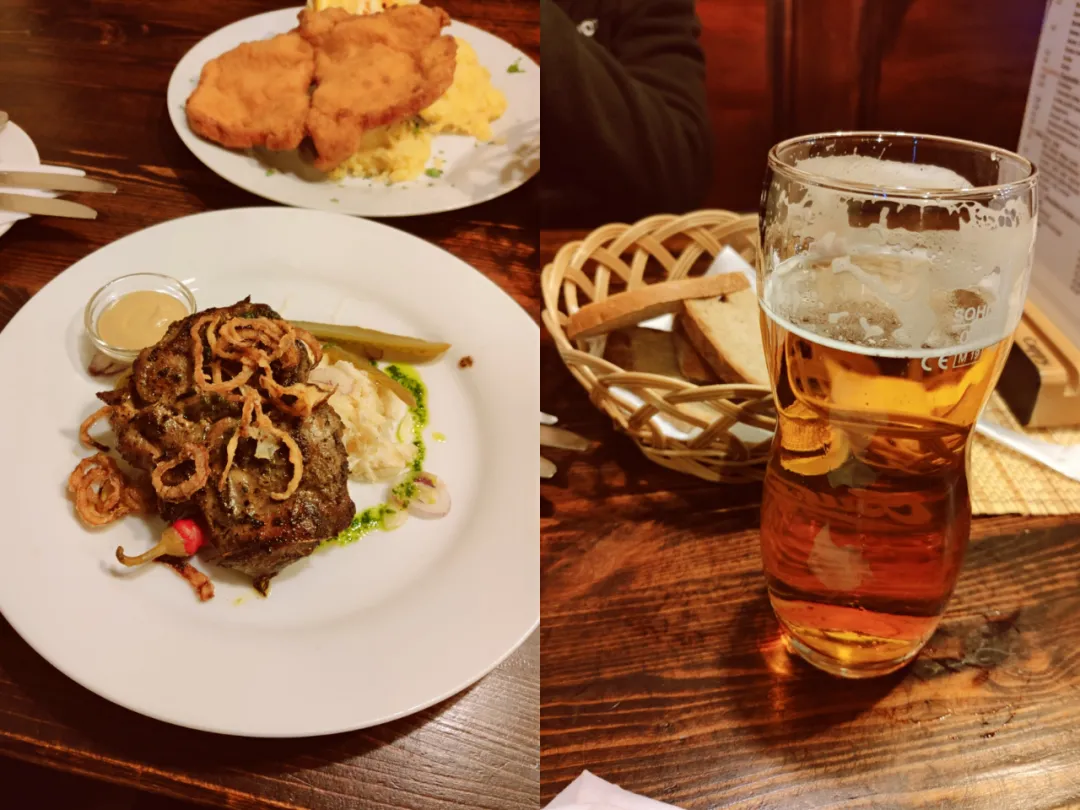 最后是猪排和啤酒结尾