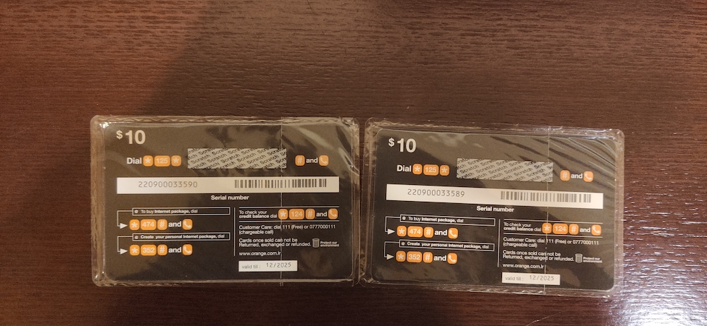 利比里亚当地的Orange电话卡2