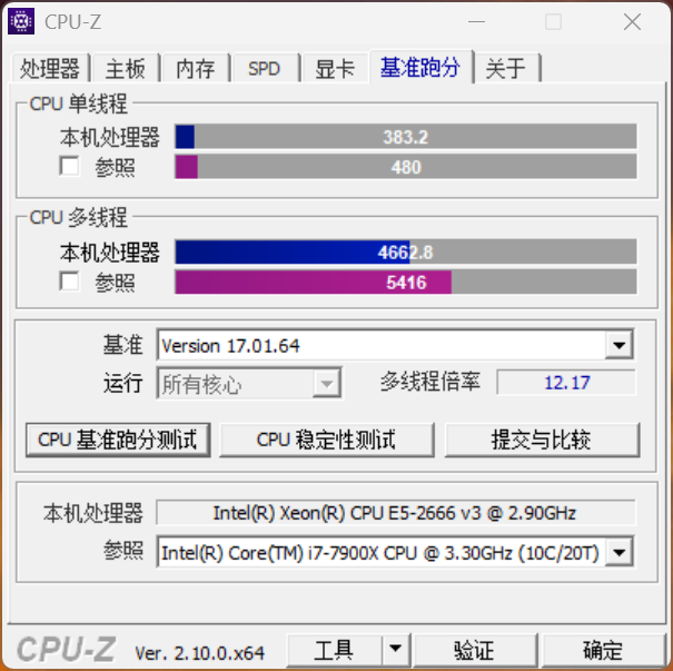 CPU-Z跑分